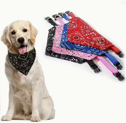1pc,Stylish Printed Dog Bandanas with Buckle
